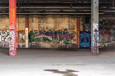 Graffiti Warehouse Pfor Abandoned Architecture Dilapidated Shabby