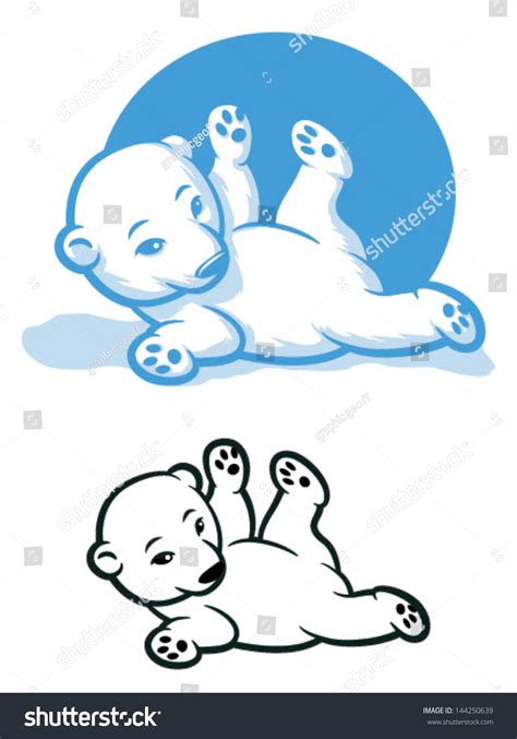 Cartoon Bear Cub Rolling Aroundisolated Vector Stock