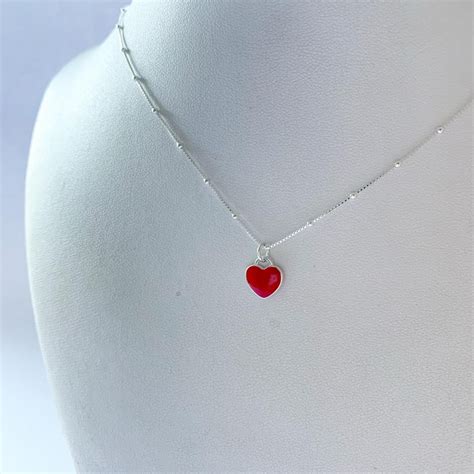Collar Corazón Rojo Cadena 45 Cm