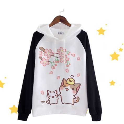 Kawaii Cat Anime Plus Velvet Hoodie In 2020 Cool Outfits Kawaii