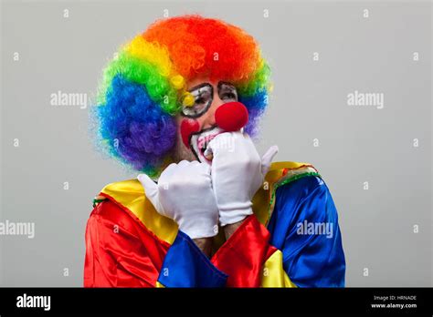 Scared Clown Portrait Stock Photo Alamy