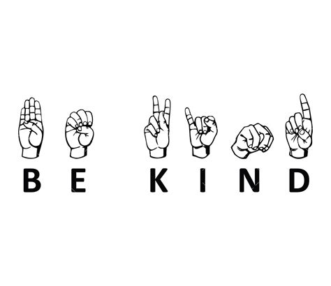 Be Kind Sign Language Svg Png Pdf American Sign Language Svg