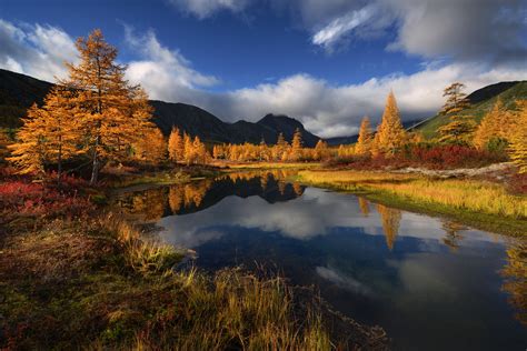 Trees Clouds Reflection Mountains 500px Nature Fall Hd Wallpaper