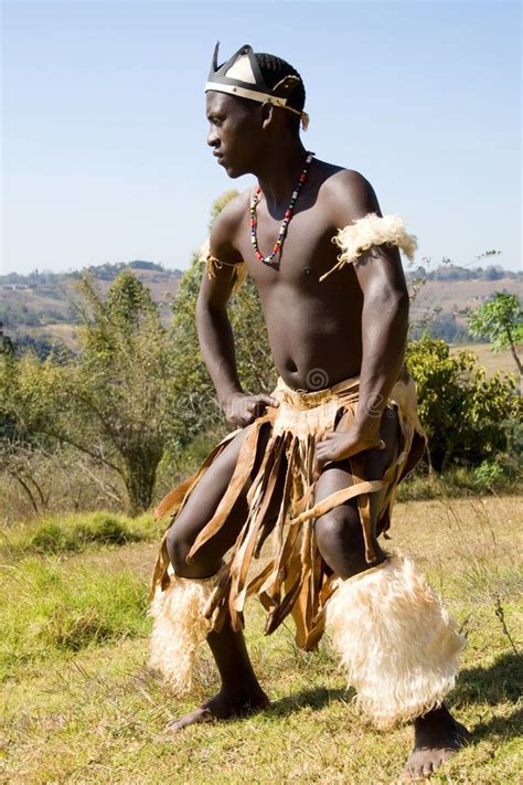 African Tribe Man South African Zulu Tribe Man Dressed In Traditional