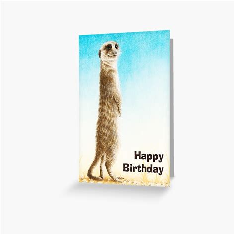Meerkat Birthday Card Greeting Card By Lornamulligan Redbubble