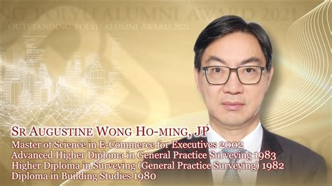 Outstanding Polyu Alumni 2021 Awardee Sr Augustine Wong Ho Ming Jp