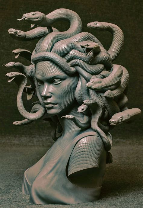 Medusa Snake Hair Woman Female Symbol Head Greek Roman Cast Stone Wall Decor Sculpture