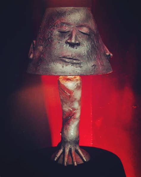 Human Lamp Ed Gein Mask Human Leather Lamp Prop Terror Etsy