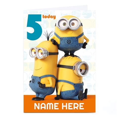 Buy Personalised Despicable Me Card Minion Age 5 For Gbp 229 Card