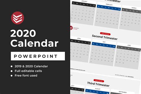 Free 2020 Calendar Powerpoint Template On Behance