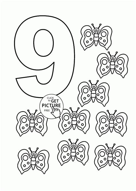 Printable Number 9 Coloring Page Color By Number Printable