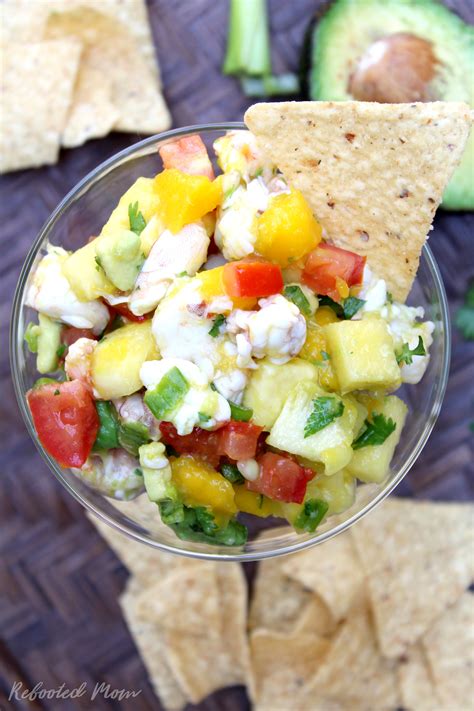 Let stand for about 5 minutes, or until shrimp are opaque. Mango Shrimp Ceviche with Avocado - Rebooted Mom