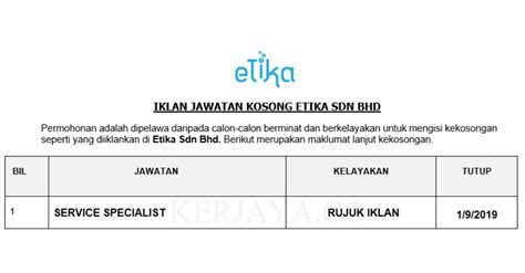 Etika dairies sdn bhd one of the largest producers of sweetened condensed milk and evaporated milk in malaysia. Permohonan Jawatan Kosong Etika Sdn Bhd ~ Service ...
