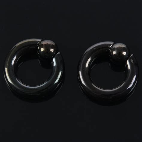 X Lot Pair Of Black Steel Eazy Captive Bead Ear Rings Bcr Stud Piercing L C Ebay