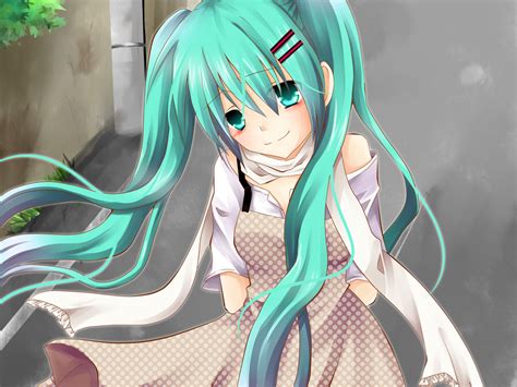 Blush Hatsunemiku Twintails Vocaloid Rkonachan