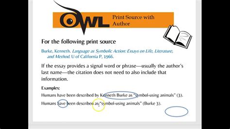 Mla In Text Citations Owl Youtube