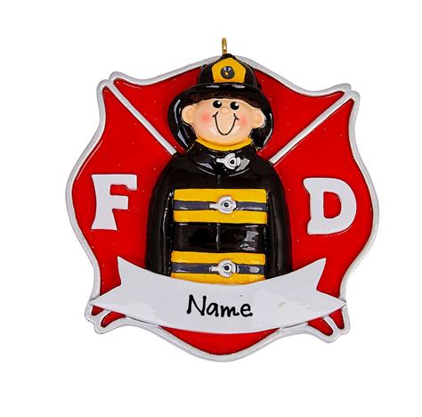 Firefighter Ornament Personalized Male Firefighter First Etsy
