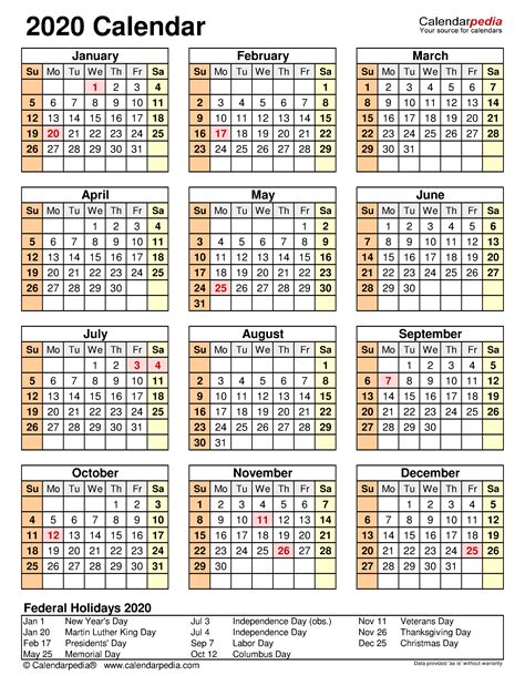 Myanmar has a total of 21 publicly acknowledged holidays. 2020 Calendar - Free Printable Word Templates - Calendarpedia