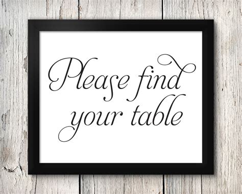 Please Find Your Table Sign Sign Wedding Sign Be Seated Etsy