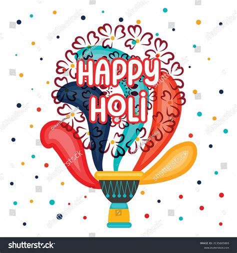 Happy Holi Greeting Card Design Banner Stock Vector Royalty Free