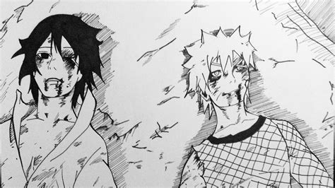 Naruto Speed Drawing Uzumaki Naruto And Uchiha Sasuke Youtube