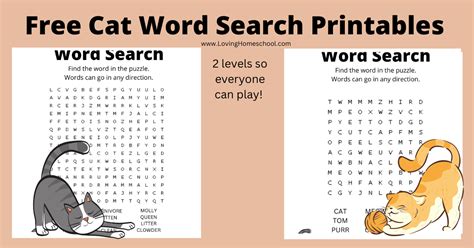 Cat Word Search Printables