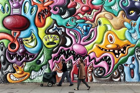 mural by graffiti artist kenny scharf is latest work to adorn bowery mural wall wall street