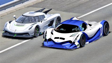 Devel Sixteen Vs Koenigsegg Jesko Absolut Drag Race 20 Km Youtube