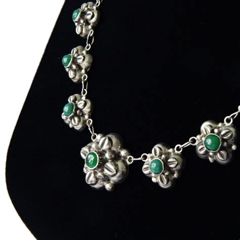 Mexican Silver Chrysoprase Necklace