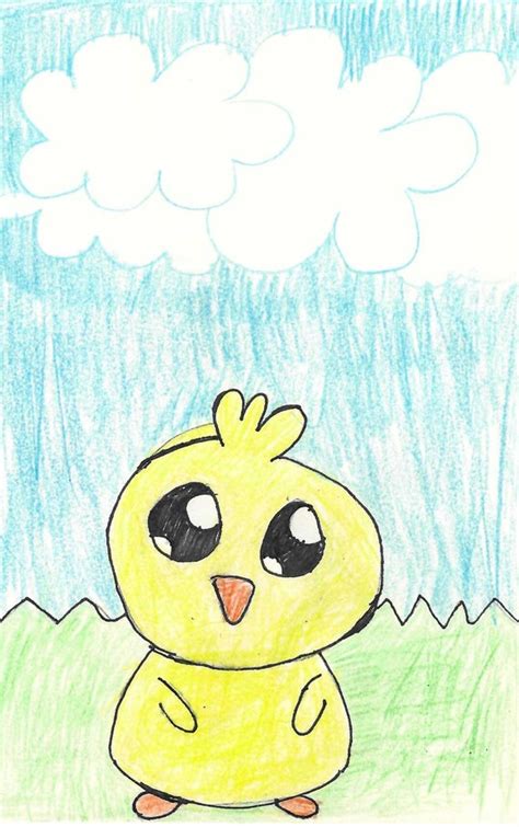 Duckling Colored Pencil Drawing Etsy