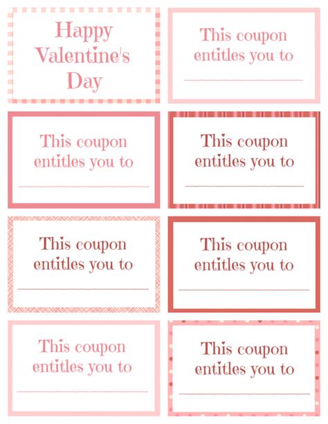 Printable Valentine S Day Coupon Template Printable Templates