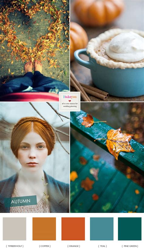 Teal And Copper Autumn Wedding Colour