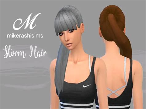 Mikerashi Storm Hair Retextured Sims 4 Hairs