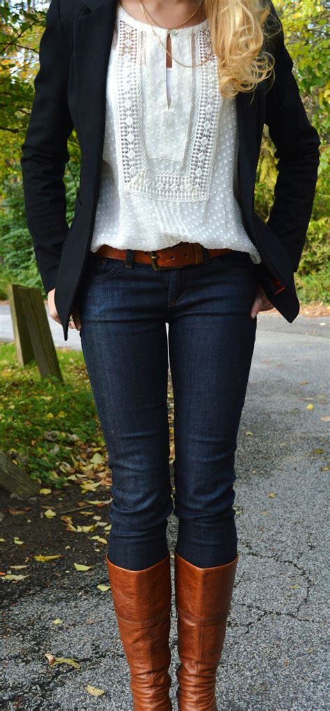 15 Stylish Fall Outfits With Cognac Boots Page 2 Of 15