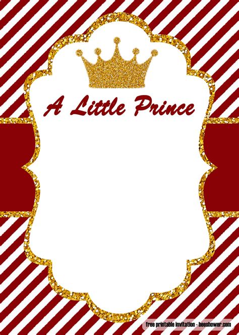 prince baby shower invitations templates