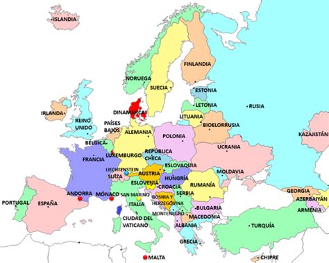 mapa con los países de europa 2024 — saber es práctico