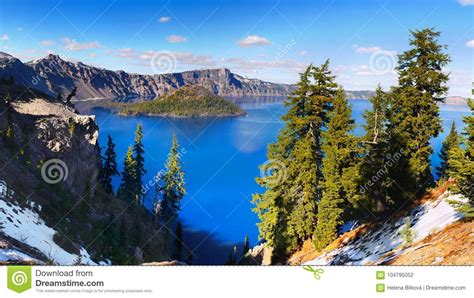 Lago Crater Parque Nacional Oregon Estados Unidos Foto De Archivo