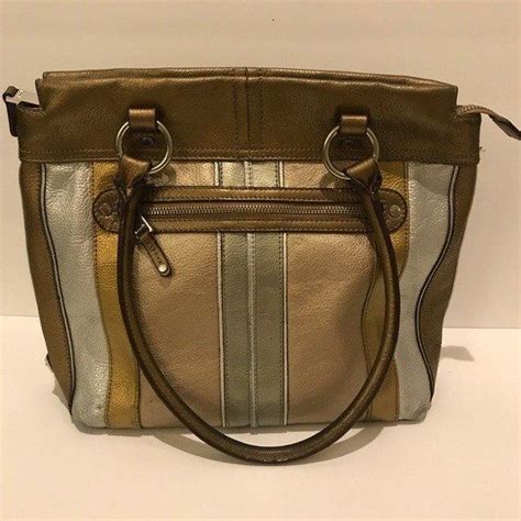 Tignanello Leather Shoulder Bag Metallic On Mercari Bags Leather
