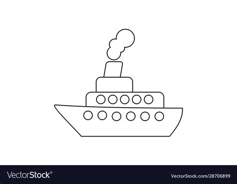 Ship coloring book transportation to educate kids Vector Image