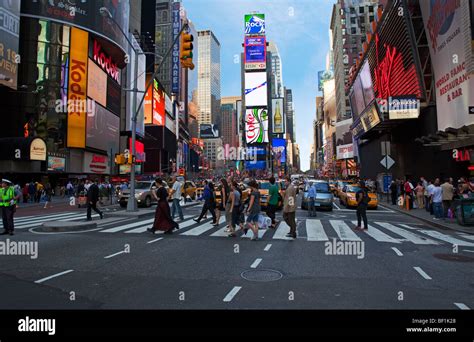 Street Scene In Times Square New York City Stock Photo Alamy