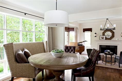 This wood settee is a great and easy way to add a global touch to your dining room. Wingback Settee - Cottage - dining room - Marianne Simon ...