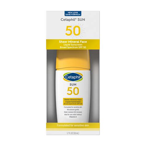 Cetaphil Sheer 100 Mineral Liquid Sunscreen For Face With Zinc Oxide