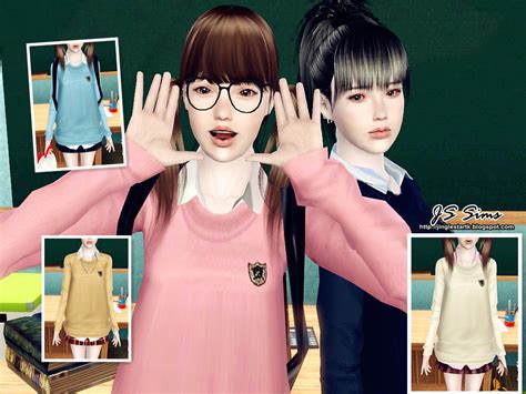 Js Sims 3 Japanese School Uniform Set Move To Js