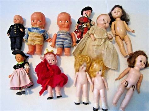 Vintage Lot Of Celluloid And Plastic Dolls Plastic Doll Dolls Vintage