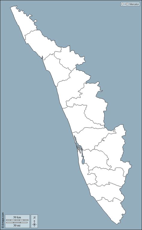 Kerala Free Map Free Blank Map Free Outline Map Free Base Map Outline