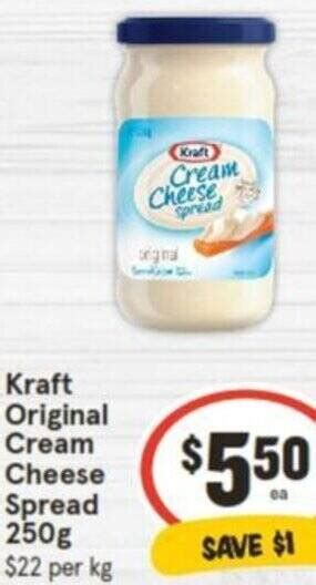 Kraft Original Cream Cheese Spread 250g Offer At Iga