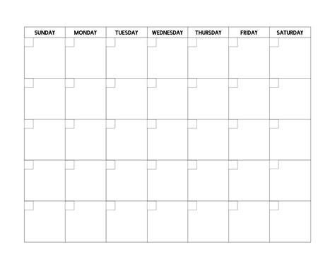 Collect Free Printable Blank Calendar Template Best Calendar Example