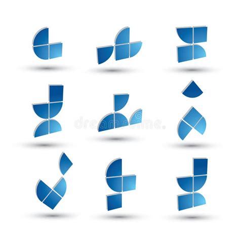 abstract 3d geometric simple symbols set vector abstract icons stock vector illustration of