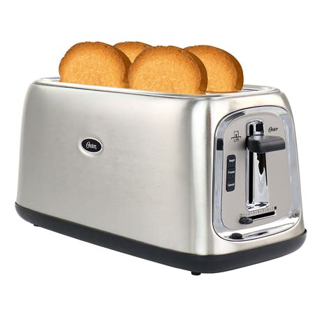 Oster 4 Slice Stainless Steel Toaster With Extra Long Wider Slots