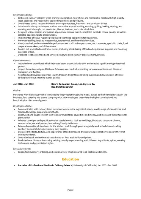 Executive Chef Resume Example Guide Template Get Jobs